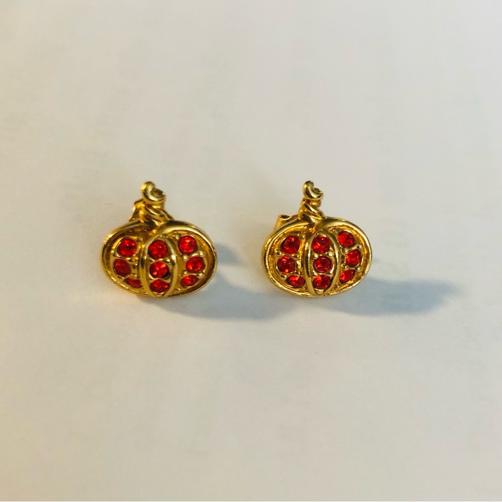 Vintage Enameled Pumpkin Earrings
